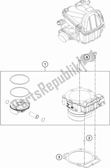Tutte le parti per il Cilindro del KTM 450 Exc-f 2018