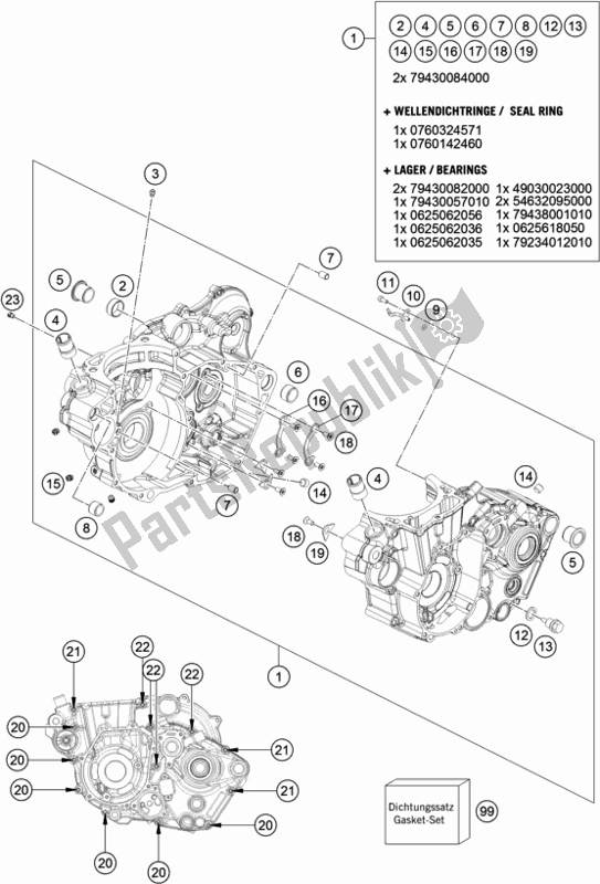 Wszystkie części do Obudowa Silnika KTM 450 Exc-f 2018