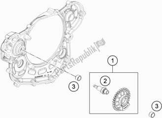 All parts for the Balancer Shaft of the KTM 450 Exc-f 2019