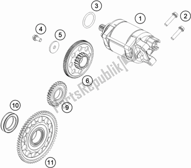 All parts for the Electric Starter of the KTM 450 Exc-f 2019