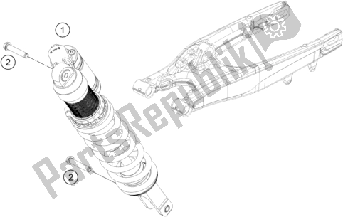 All parts for the Shock Absorber of the KTM 450 Exc-f 2019