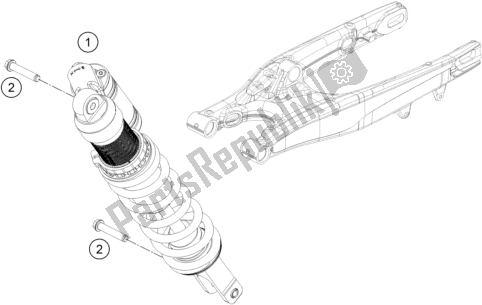 All parts for the Shock Absorber of the KTM 450 Exc-f 2019