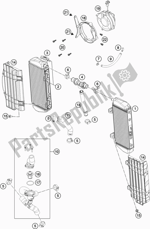 Todas as partes de Sistema De Refrigeração do KTM 450 Exc-f EU 2017