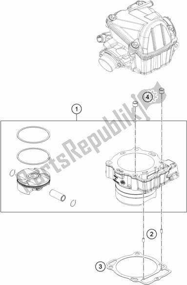 All parts for the Cylinder of the KTM 450 Exc-f EU 2017