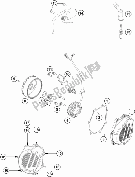 Tutte le parti per il Sistema Di Accensione del KTM 450 Exc-f EU 2017