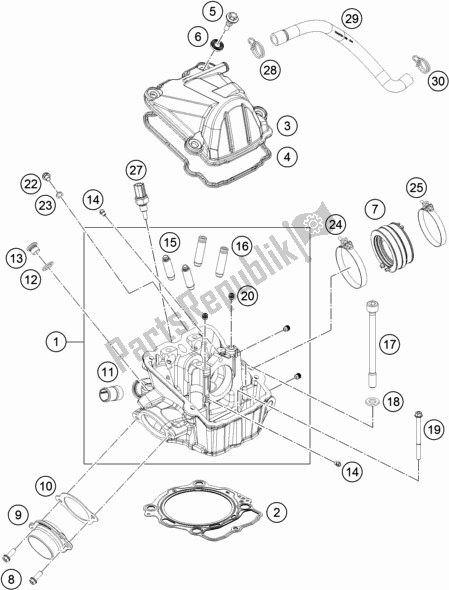 Alle onderdelen voor de Cilinderkop van de KTM 450 Exc-f EU 2019