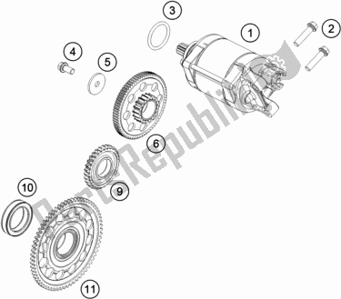 All parts for the Electric Starter of the KTM 450 Exc-f EU 2019