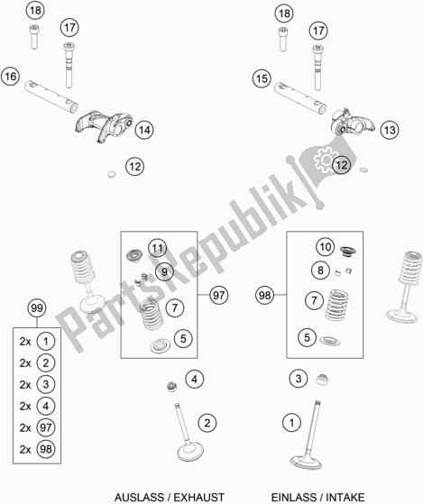 Todas as partes de Válvula De Direção do KTM 450 Exc-f EU 2020