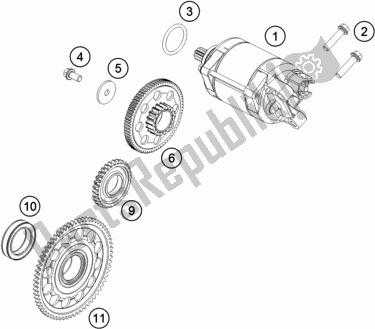 All parts for the Electric Starter of the KTM 450 Exc-f EU 2021