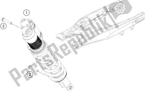 All parts for the Shock Absorber of the KTM 450 Exc-f EU 2021