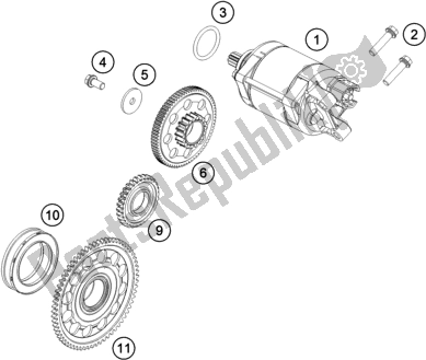 Alle onderdelen voor de Elektrische Starter van de KTM 450 Exc-f SIX Days EU 2018