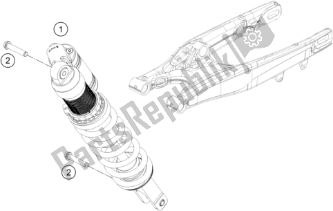 All parts for the Shock Absorber of the KTM 450 Exc-f SIX Days EU 2020