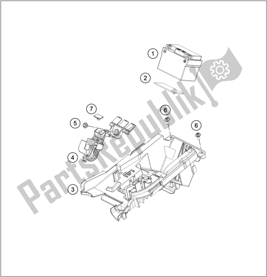 All parts for the Battery of the KTM 450 Exc-f SIX Days EU 2021