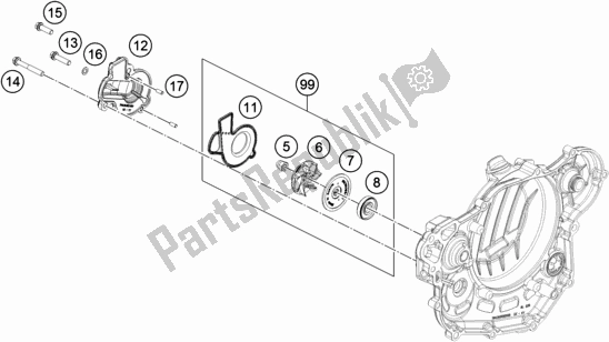 Toutes les pièces pour le Pompe à Eau du KTM 450 Exc-f SIX Days EU 2021