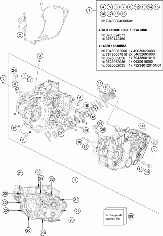 Toutes les pièces pour le Carter Moteur du KTM 450 Rally Factory Replica 2019