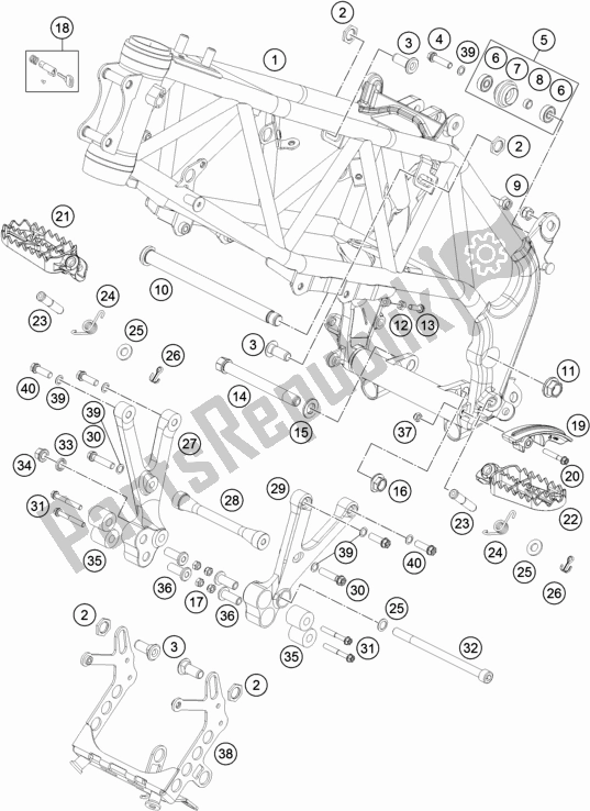 Alle onderdelen voor de Kader van de KTM 450 Rally Factory Replica 2019