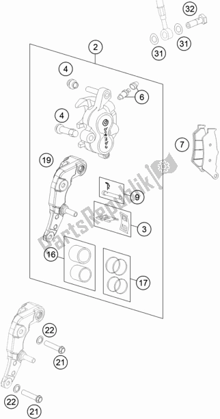 Tutte le parti per il Pinza Freno Anteriore del KTM 450 Rally Factory Replica 2019