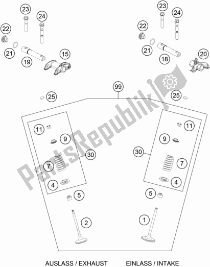 Todas las partes para Accionamiento De Válvula de KTM 450 Rally Factory Replica 2019