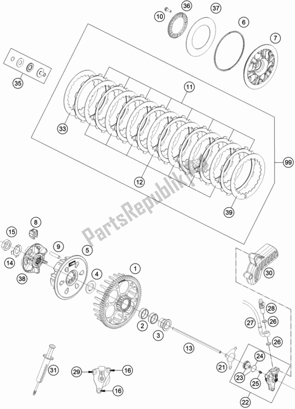 All parts for the Clutch of the KTM 450 Rally Factory Replica 2020