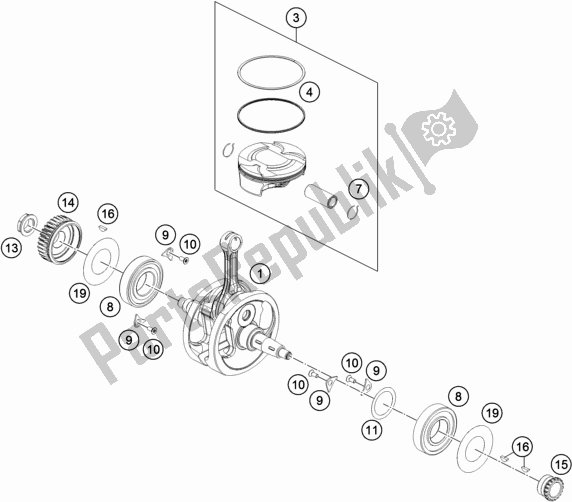 All parts for the Crankshaft, Piston of the KTM 450 Rally Factory Replica 2020