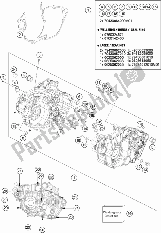 All parts for the Engine Case of the KTM 450 Rally Factory Replica 2020
