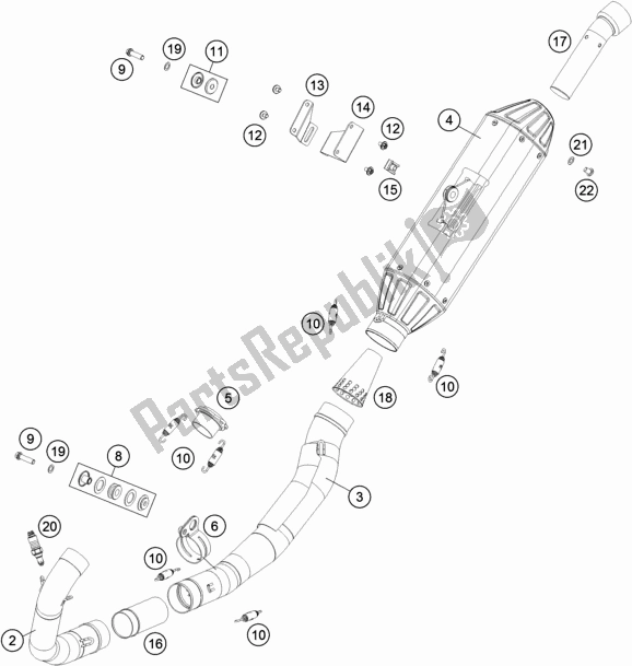 All parts for the Exhaust System of the KTM 450 Rally Factory Replica 2020