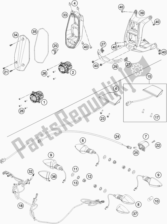 Todas las partes para Sistema De Iluminación de KTM 450 Rally Factory Replica 2020