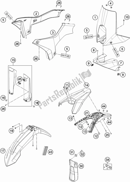 Alle onderdelen voor de Masker, Spatborden van de KTM 450 Rally Factory Replica 2020