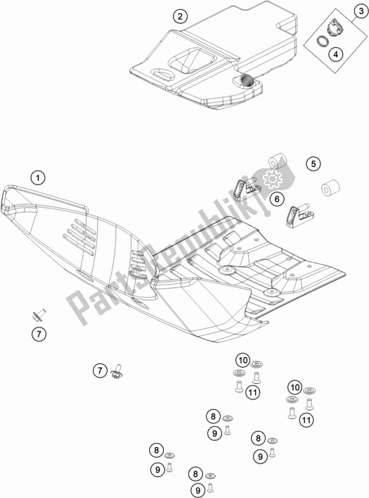 Toutes les pièces pour le Protection Moteur du KTM 450 Rally Factory Replica 2021