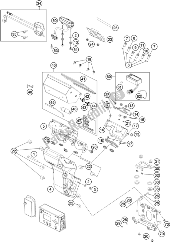 Todas as partes de Instrumentos / Sistema De Bloqueio do KTM 450 Rally Factory Replica 2021