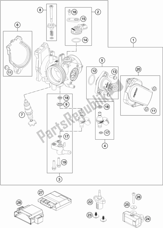 Toutes les pièces pour le Corps De Papillon du KTM 450 Rally Factory Replica 2021