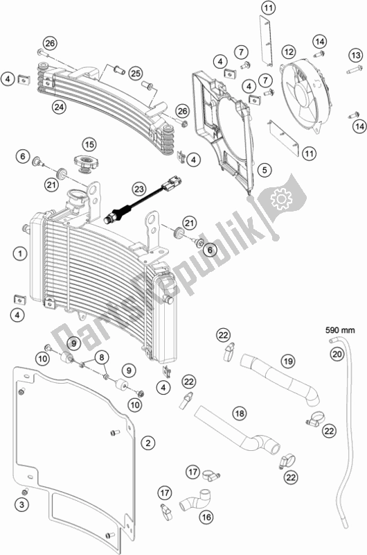 Tutte le parti per il Sistema Di Raffreddamento del KTM 450 Rally Factory Replica EU 2017