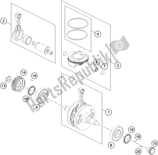 All parts for the Crankshaft, Piston of the KTM 450 Rally Factory Replica EU 2017