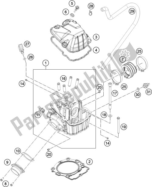 All parts for the Cylinder Head of the KTM 450 Rally Factory Replica EU 2017