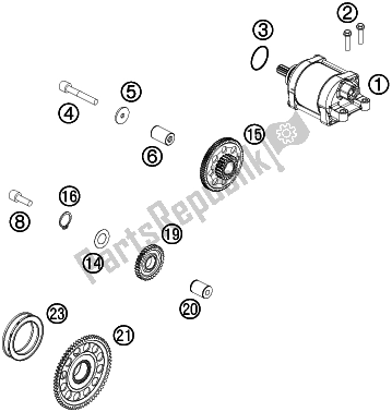 All parts for the Electric Starter of the KTM 450 Rally Factory Replica EU 2017