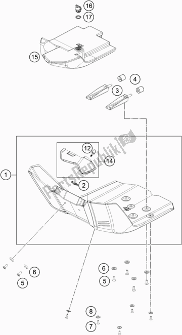 Todas las partes para Protector Del Motor de KTM 450 Rally Factory Replica EU 2017