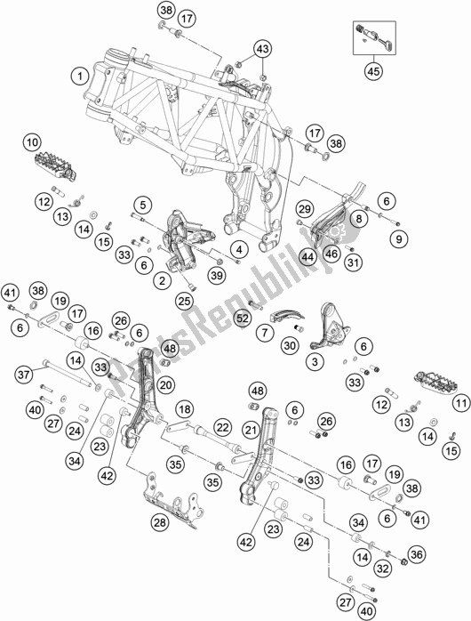 Alle onderdelen voor de Kader van de KTM 450 Rally Factory Replica EU 2017