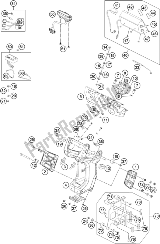 Todas as partes de Instrumentos / Sistema De Bloqueio do KTM 450 Rally Factory Replica EU 2017