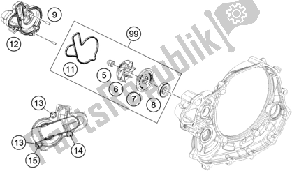 Alle onderdelen voor de Waterpomp van de KTM 450 Rally Factory Replica EU 2017