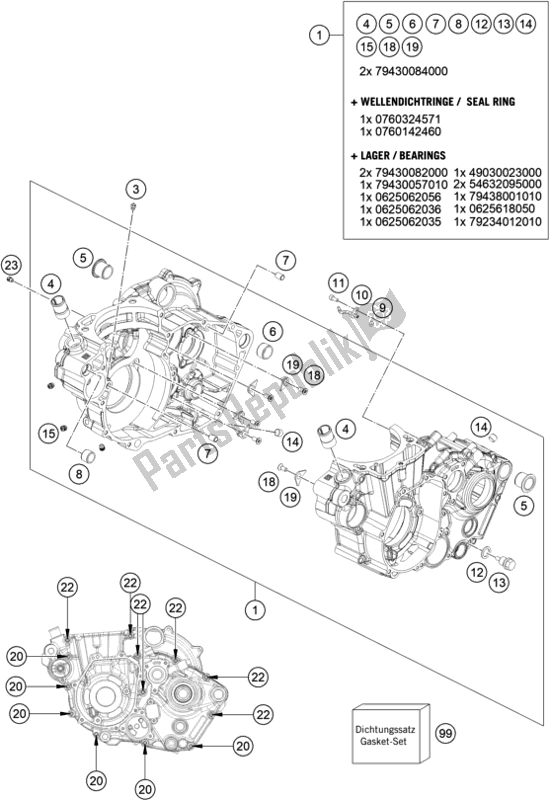 Toutes les pièces pour le Carter Moteur du KTM 450 SMR EU 2021
