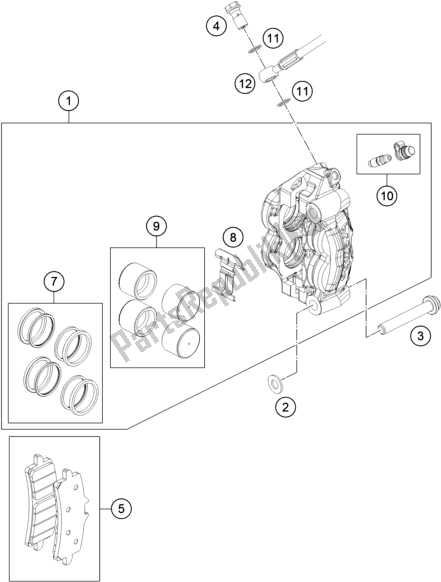 Toutes les pièces pour le étrier De Frein Avant du KTM 450 SMR EU 2021