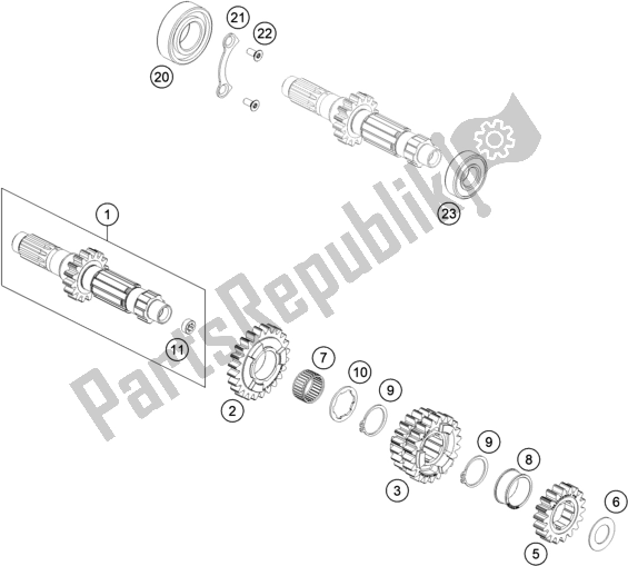 Toutes les pièces pour le Transmission I - Arbre Principal du KTM 450 SMR EU 2021