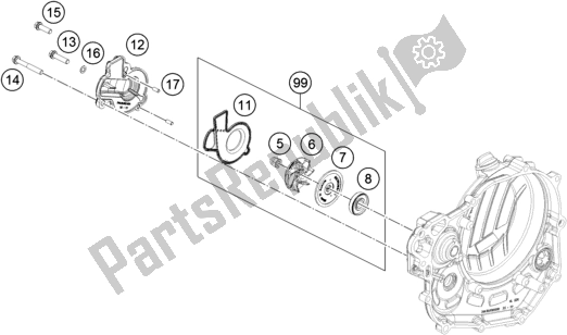 Toutes les pièces pour le Pompe à Eau du KTM 450 SMR EU 2021