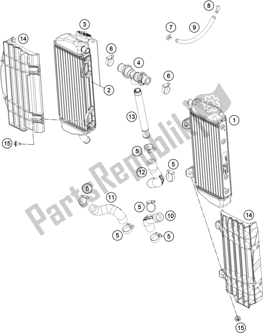 Tutte le parti per il Sistema Di Raffreddamento del KTM 450 SX-F EU 2017