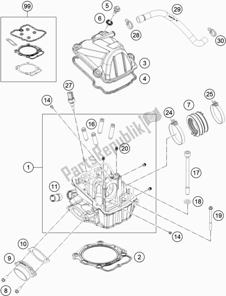 Todas as partes de Cabeça De Cilindro do KTM 450 SX-F EU 2017