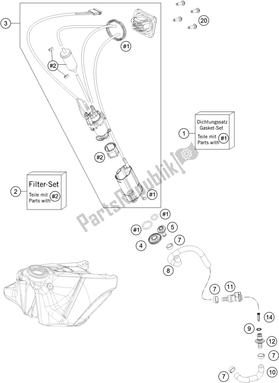 Toutes les pièces pour le Pompe à Essence du KTM 450 SX-F EU 2017