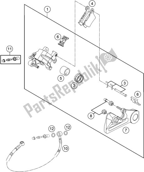Tutte le parti per il Pinza Freno Posteriore del KTM 450 SX-F EU 2017
