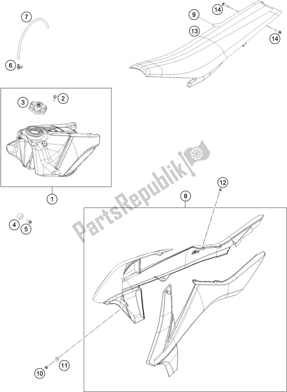 Toutes les pièces pour le Réservoir, Siège du KTM 450 SX-F EU 2017