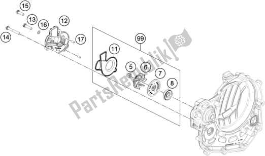 Tutte le parti per il Pompa Dell'acqua del KTM 450 SX-F EU 2017