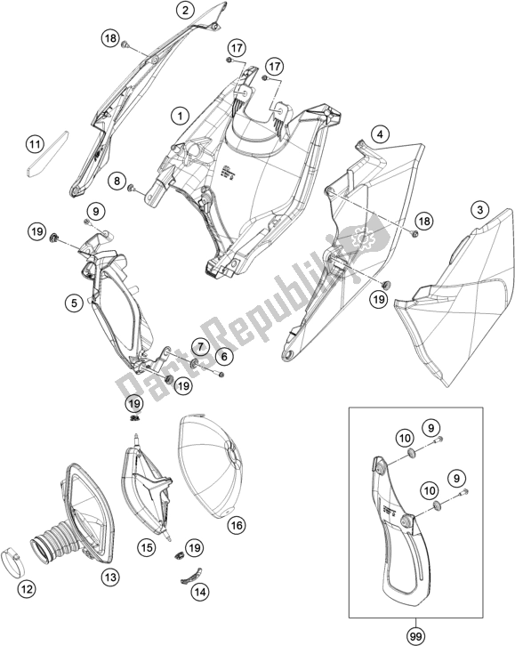 Todas las partes para Filtro De Aire de KTM 450 SX-F EU 2018